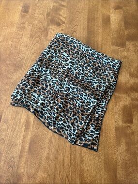 Leopard Print Lightweight Scarf - Brown & Black